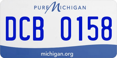 MI license plate DCB0158