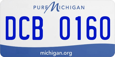 MI license plate DCB0160