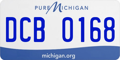 MI license plate DCB0168