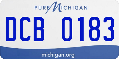 MI license plate DCB0183