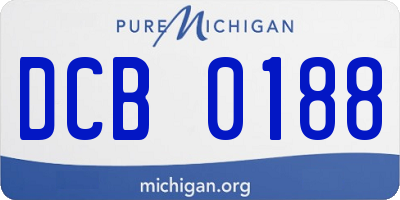 MI license plate DCB0188