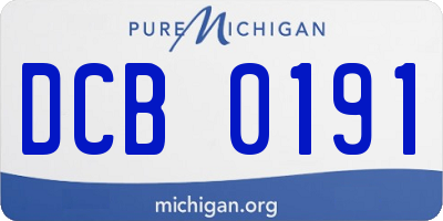 MI license plate DCB0191