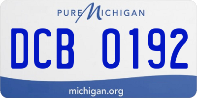 MI license plate DCB0192