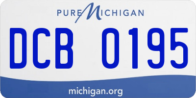 MI license plate DCB0195
