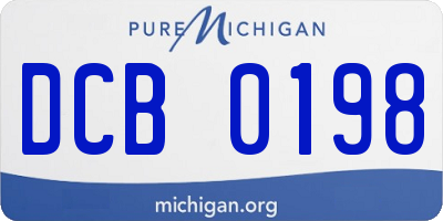MI license plate DCB0198