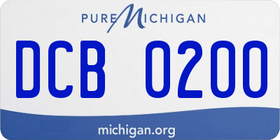 MI license plate DCB0200