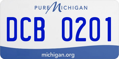 MI license plate DCB0201