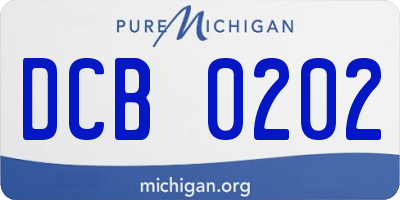 MI license plate DCB0202