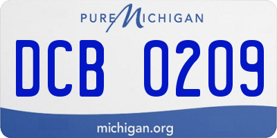 MI license plate DCB0209