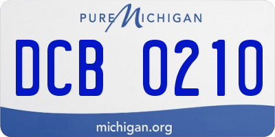 MI license plate DCB0210