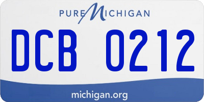 MI license plate DCB0212