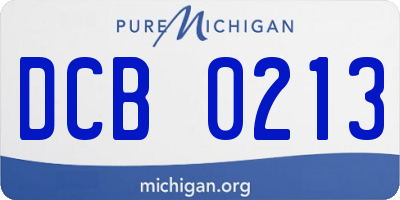 MI license plate DCB0213