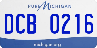 MI license plate DCB0216