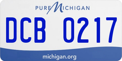 MI license plate DCB0217
