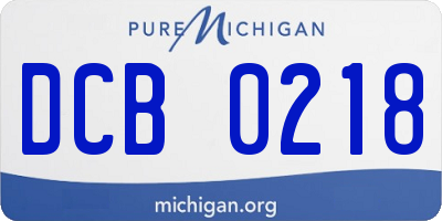 MI license plate DCB0218