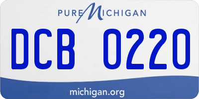 MI license plate DCB0220