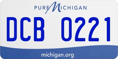 MI license plate DCB0221