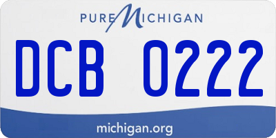 MI license plate DCB0222