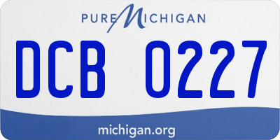 MI license plate DCB0227