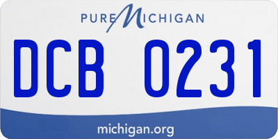MI license plate DCB0231