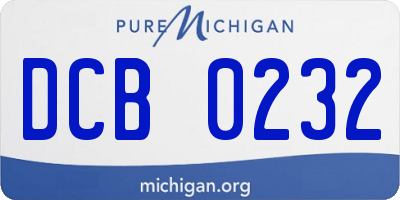 MI license plate DCB0232