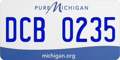 MI license plate DCB0235