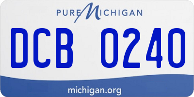 MI license plate DCB0240