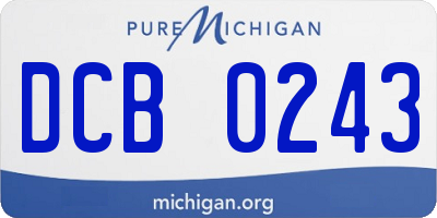 MI license plate DCB0243