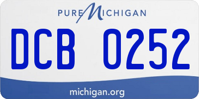 MI license plate DCB0252