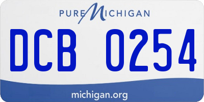 MI license plate DCB0254