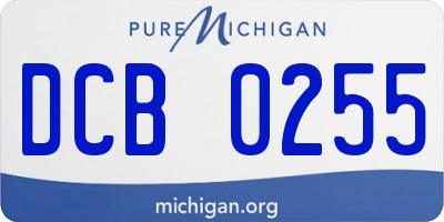 MI license plate DCB0255