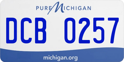 MI license plate DCB0257