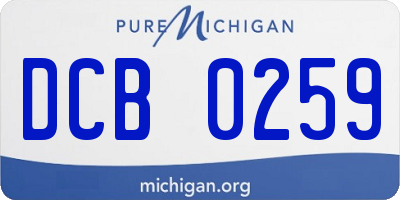 MI license plate DCB0259