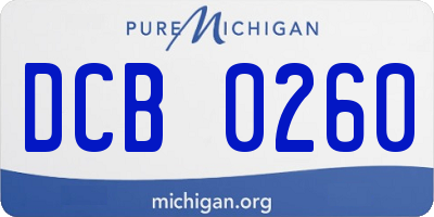 MI license plate DCB0260