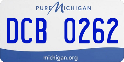 MI license plate DCB0262