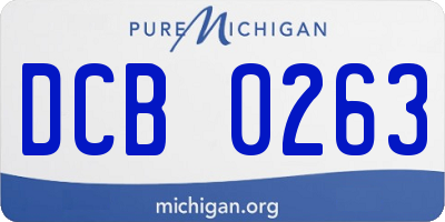 MI license plate DCB0263