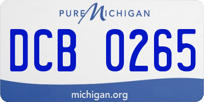 MI license plate DCB0265