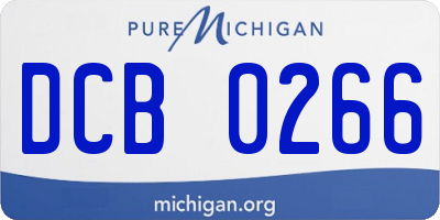 MI license plate DCB0266