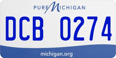 MI license plate DCB0274