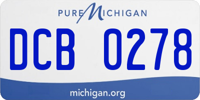 MI license plate DCB0278