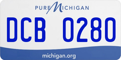 MI license plate DCB0280