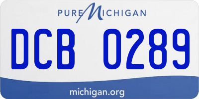MI license plate DCB0289