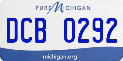 MI license plate DCB0292