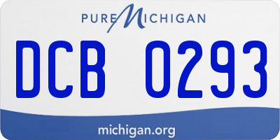 MI license plate DCB0293