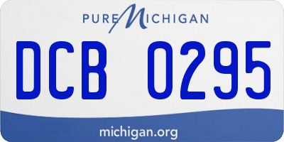 MI license plate DCB0295
