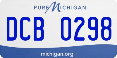 MI license plate DCB0298