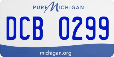 MI license plate DCB0299