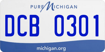 MI license plate DCB0301