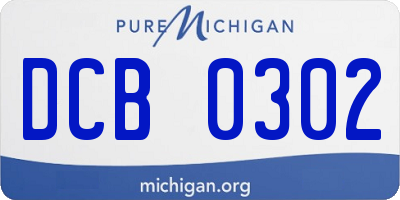 MI license plate DCB0302