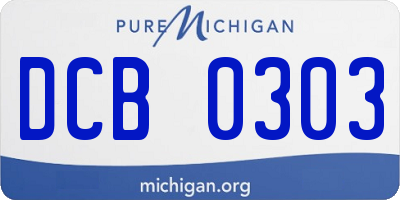 MI license plate DCB0303